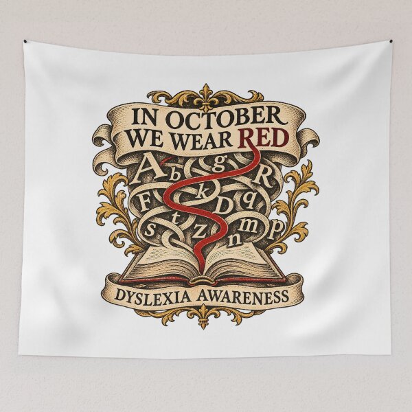 Item preview, In October We Wear Red Dyslexia Awareness designed and sold by TOMSZE.