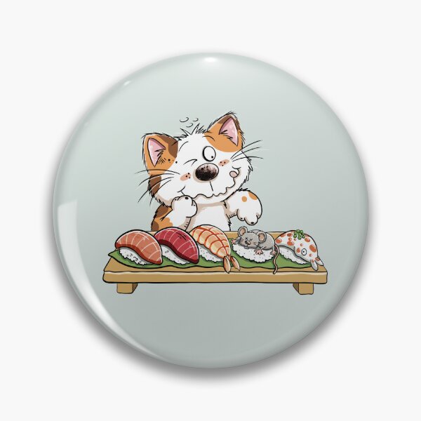 Item preview, Funny Sushi Cat – Cute Kitty and Mouse Sushi Cartoon designed and sold by modartis.
