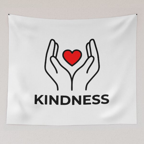 Item preview, Kindness Hands Holding Red Heart Minimalist Design designed and sold by AIG - Andrei Ilie Graphics.