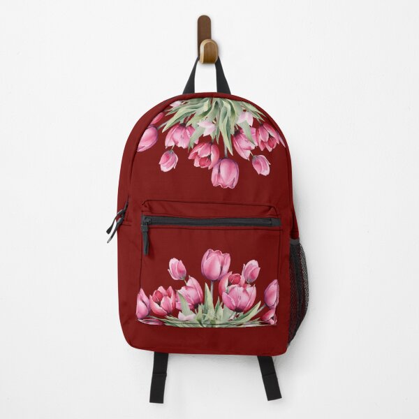 Item preview, Pink Tulip Bouquet Red Wine Seamless Pattern Art designed and sold by ​Jyoti Digital Artist.