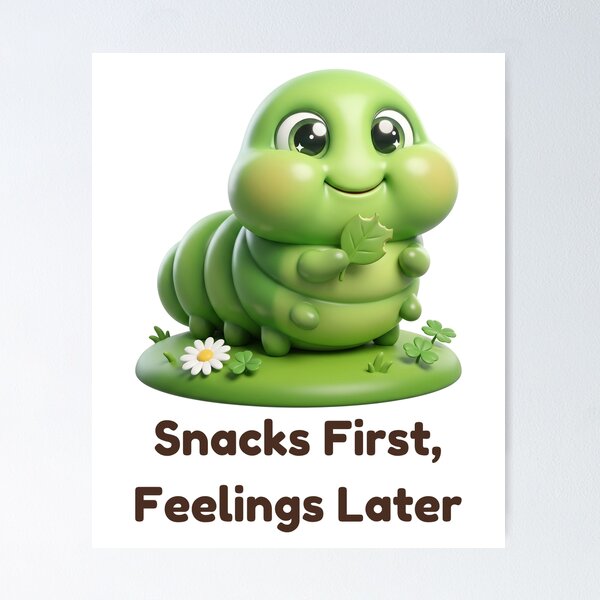 Item preview, Snacks First Feelings Later - Cute Hungry Caterpillar designed and sold by Thanat Studio.