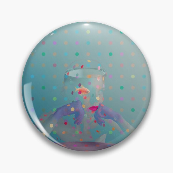 Item preview, Surreal Woman with Goldfish Bowl Head and Colorful Polka Dots designed and sold by Vizerskaya.