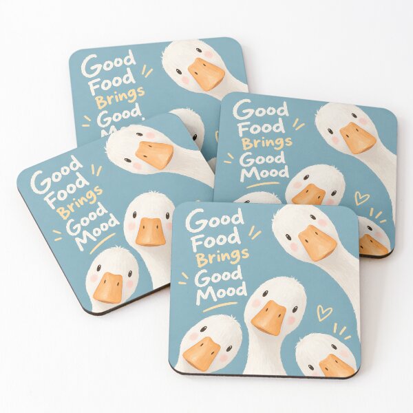 Item preview, Cute Curious Geese - Good Food Good Mood designed and sold by artswag.