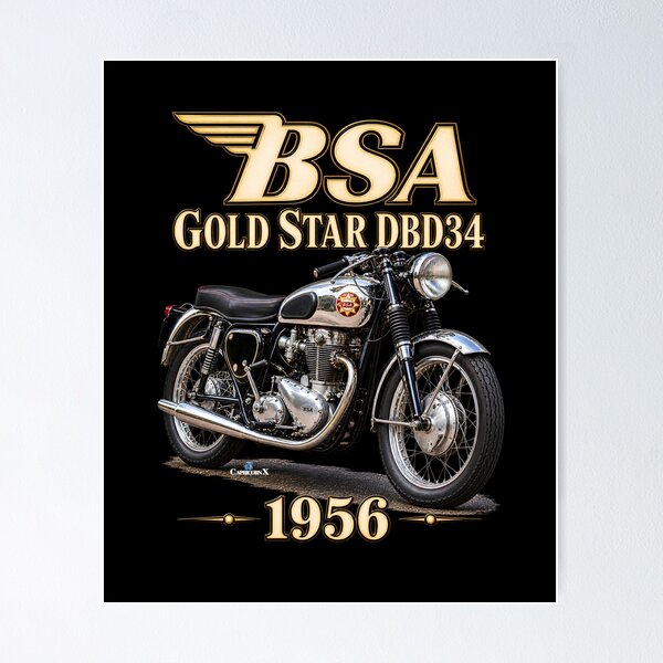 Item preview, 1956 BSA Gold Star DBD34 designed and sold by EvergreenPark - Tee Studio.