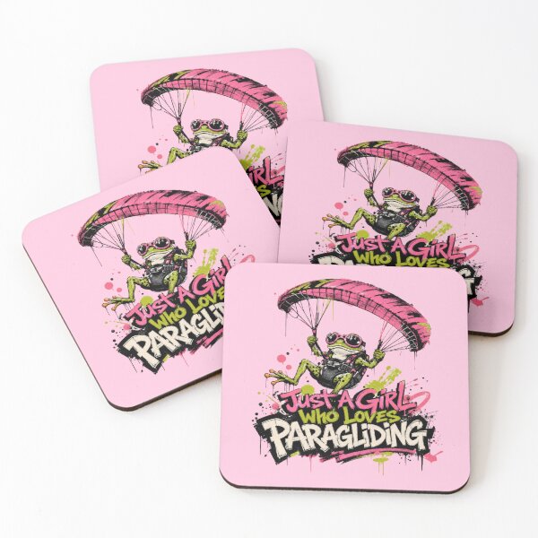 Item preview, Just A Girl Who Loves Paragliding Frog Art | Pink Paraglider Toad Extreme Sports Gift designed and sold by illeN-Art-World.