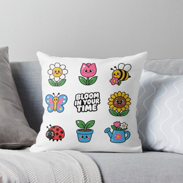 Item preview, Cute Kawaii Spring Flowers Daisy Tulip Bee designed and sold by dannydesignerco.