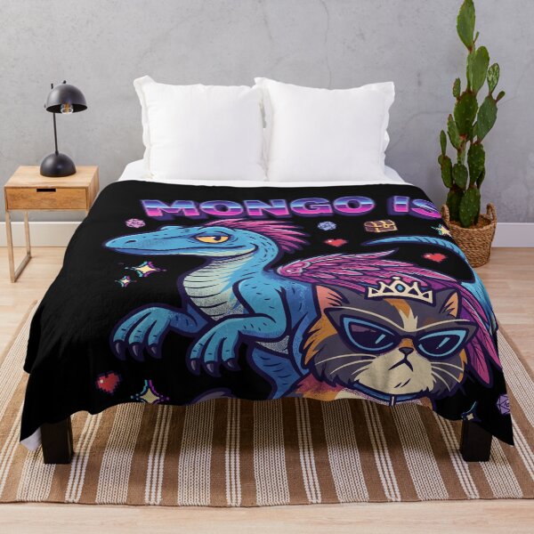 Item preview, Mongo Is Appalled - Colorful Fantasy Dinosaur and Cat designed and sold by mareix.
