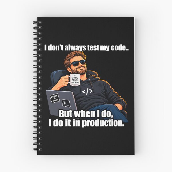 Item preview, I Don't Always Test My Code I Do It In Production Funny Programmer designed and sold by CrazySzoopWorld.