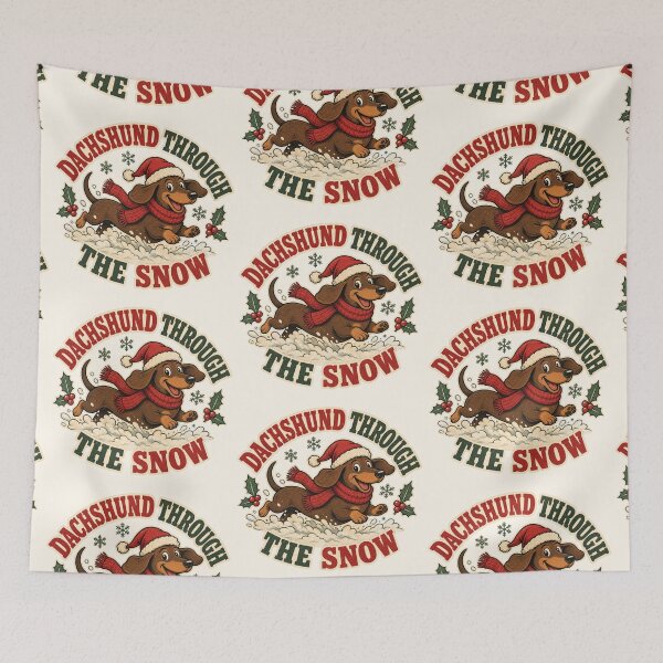 Item preview, Dachshund Through the Snow Funny Christmas Wiener Dog designed and sold by TTMittens.