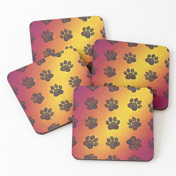 Item preview, Psychedelic Paw Print Seamless Pattern Funny Trippy Pet wild Pattern Gift designed and sold by FurRealStudioCo.