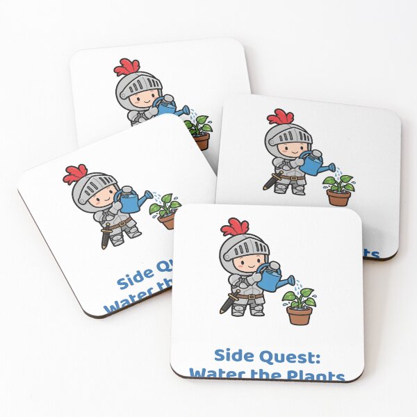 Item preview, Side Quest Water the Plants, Cute Knight in Armour Watering an Office Plant Sticker designed and sold by ElicitaDesign.