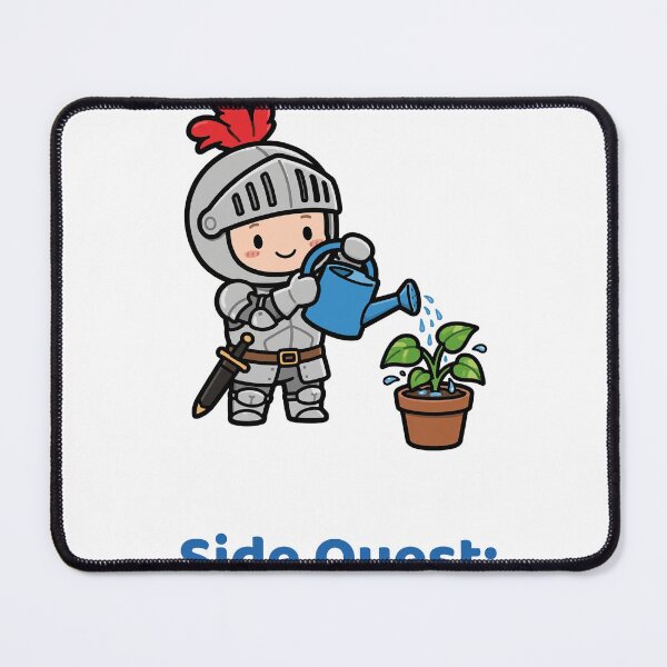 Item preview, Side Quest Water the Plants, Cute Knight in Armour Watering an Office Plant Sticker designed and sold by ElicitaDesign.