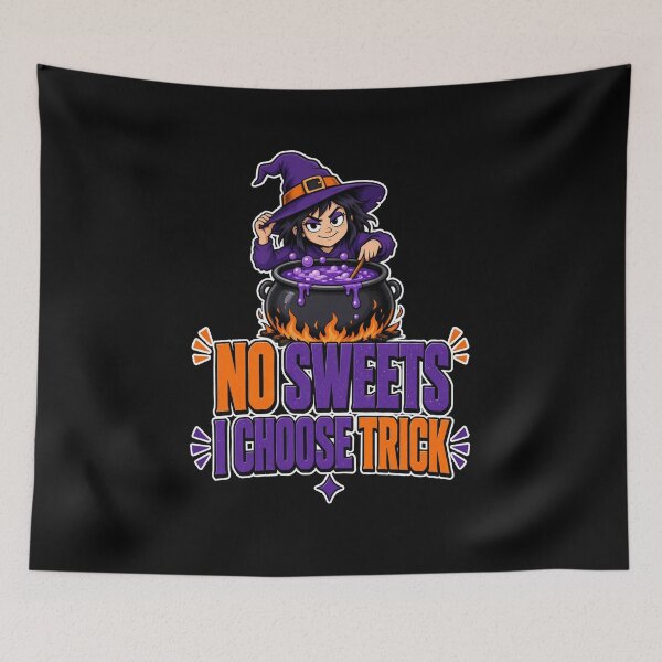 Item preview, No Sweets I Choose Trick Witch Cauldron Magic Potion Halloween Spooky designed and sold by MirengLab.