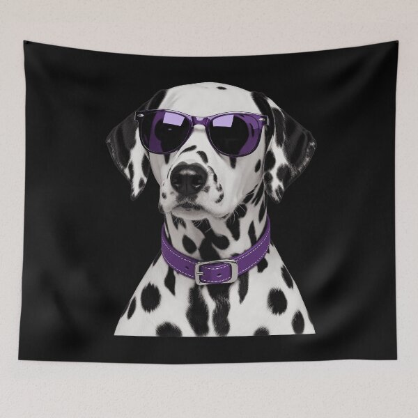 Item preview, Cool Dalmatian - Purple Sunglasses Dog Portrait designed and sold by mareix.