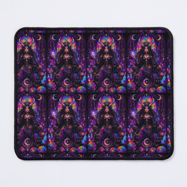 Item preview, Rainbow Gothic Sorceress and Her Magical Black Cats | Dark Fantasy Witchcore Art designed and sold by Liliths-Closet.