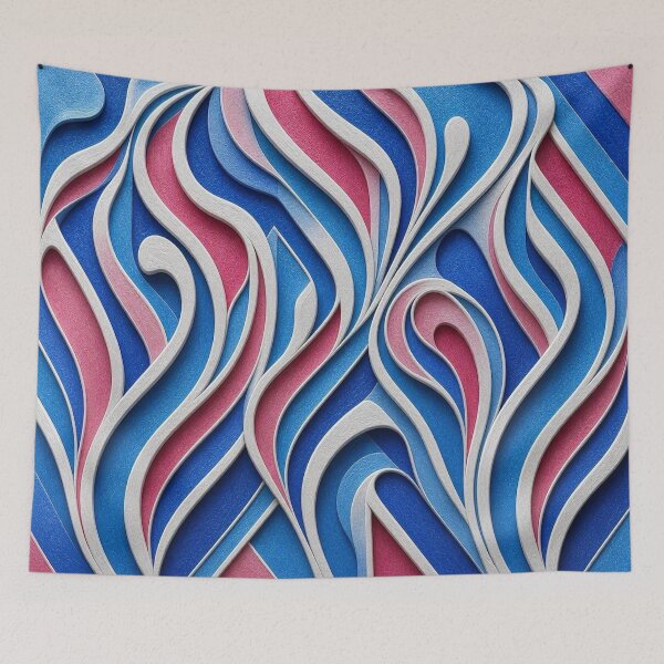 Item preview, 3D Papercut Hexagon Crest Fluid Fluidity Paper Relief Pattern designed and sold by Breezes-of-Ida.