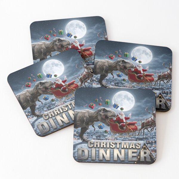 Item preview, Christmas Dinner: T-Rex Eating Santa Sleigh Holiday Design designed and sold by TeeBeeDesigns.