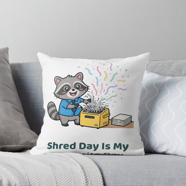 Item preview, Shred Day Is My Favourite Day, Accountant Raccoon Gleefully Shredding Receipts Sticker designed and sold by ElicitaDesign.