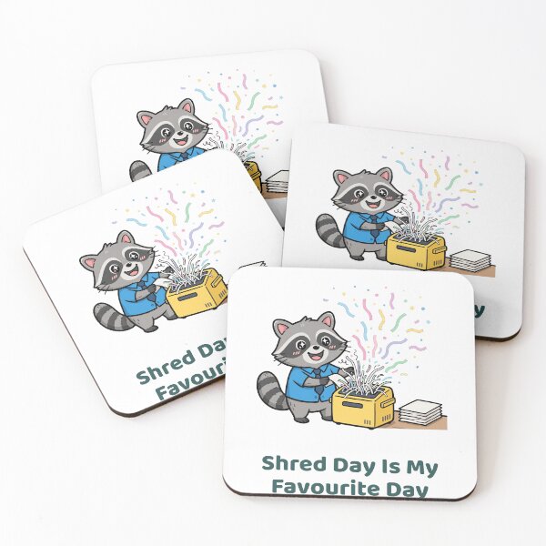 Item preview, Shred Day Is My Favourite Day, Accountant Raccoon Gleefully Shredding Receipts Sticker designed and sold by ElicitaDesign.