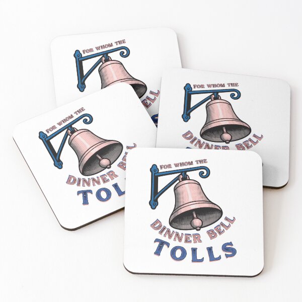 Item preview, For Whom The Dinner Bell Tolls | Vintage Literary Pun | Metal Music Pun | Foodie Pun designed and sold by SunandShade.