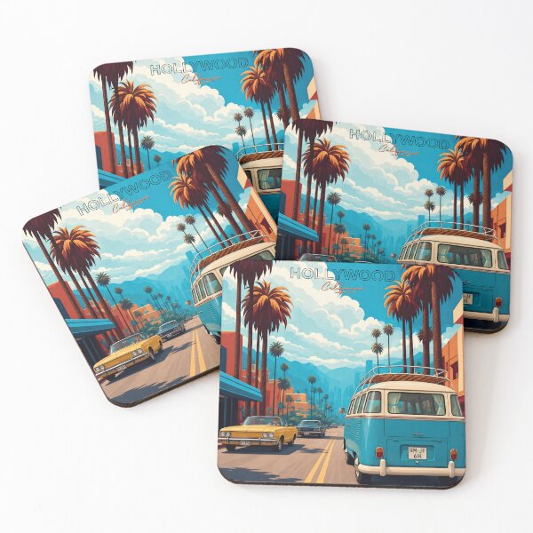 Item preview, Hollywood California Vintage Travel Retro Bus designed and sold by OUTLAWND.
