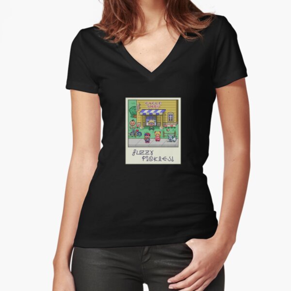 Fuzzy Pickles Fitted V-Neck T-Shirt