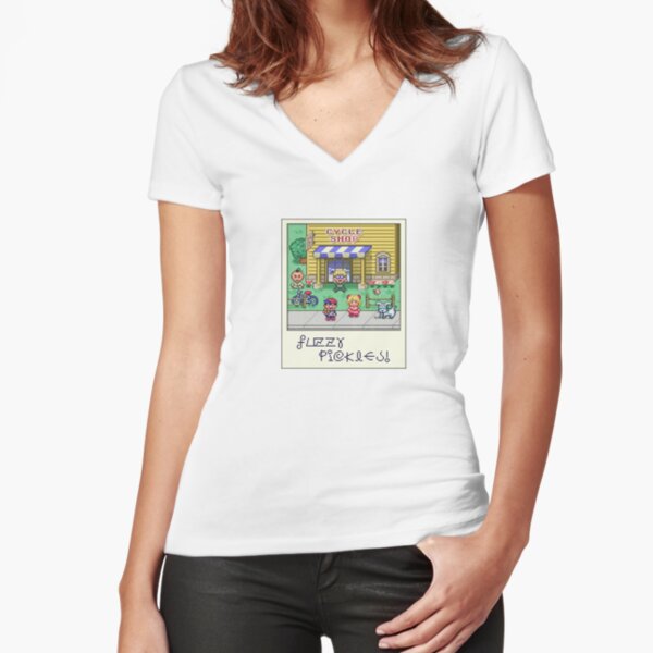 Fuzzy Pickles Fitted V-Neck T-Shirt