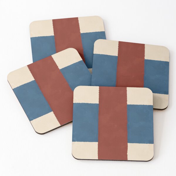 Item preview, Thin Striped Checkered block print - terracotta - indigo blue and beige  designed and sold by moteemade.