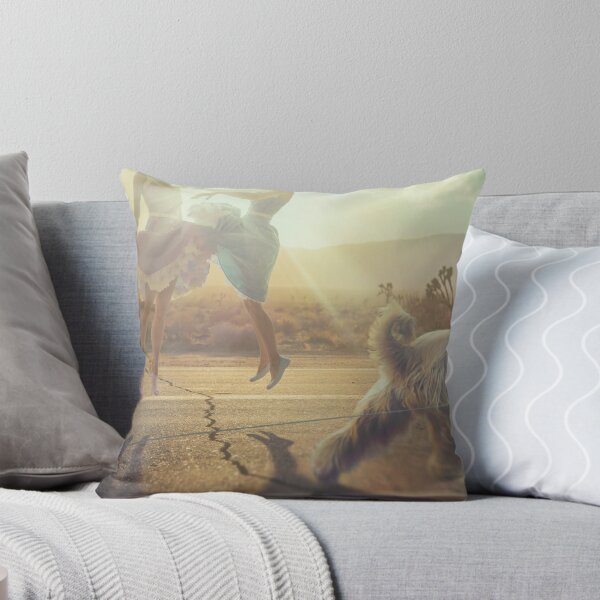 Item preview, Surreal Twin Women Jumping in Desert Road with Dog designed and sold by Vizerskaya.