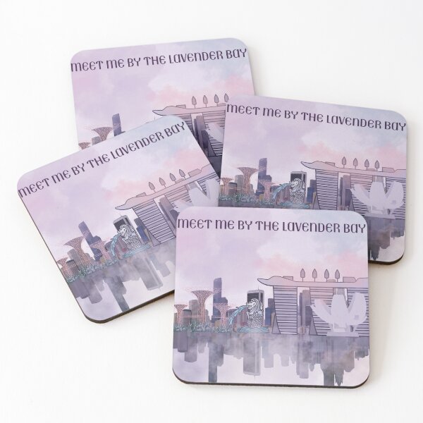 Item preview, Lavender Bay Haze Pastel Purple Singapore Skyline Art designed and sold by Whimsyduck.
