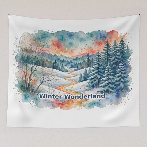 Item preview, Winter Wonderland Watercolor Forest. designed and sold by Deepsleepstudio.