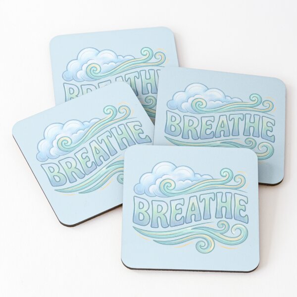Item preview, Breathe Cloud Wind Swirls Pastel Blue Lettering designed and sold by AIG - Andrei Ilie Graphics.