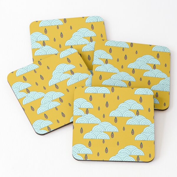Item preview, Retro Rain Shower - yellow designed and sold by jehb.creative.