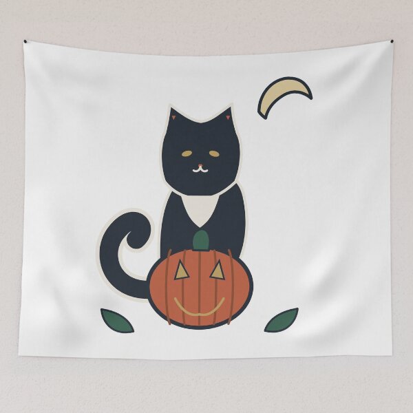 Item preview, Vintage Black Cat Under Spooky Moon designed and sold by okalharbi.