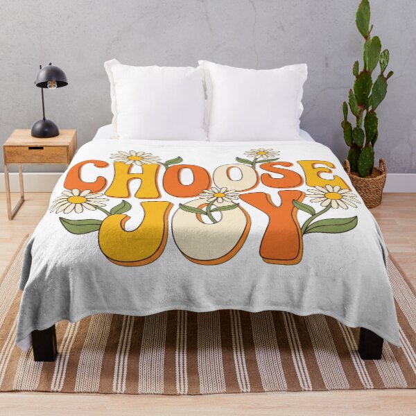 Item preview, Choose Joy Retro Groovy Daisy Flowers Typography designed and sold by AIG - Andrei Ilie Graphics.