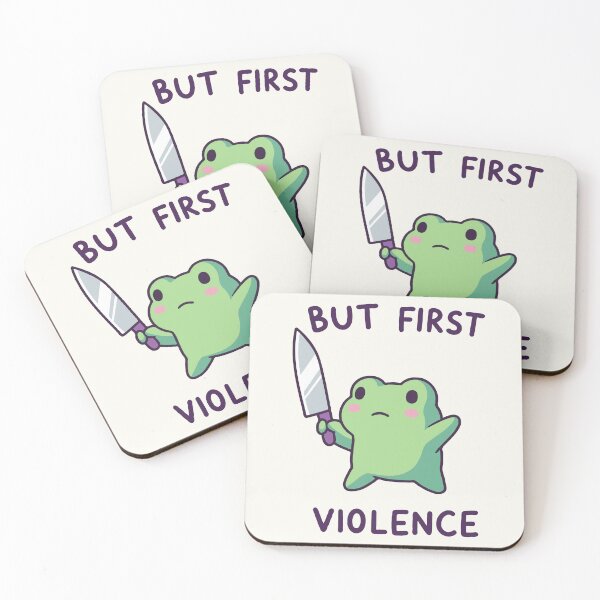 Item preview, Frog With Knife But First Violence designed and sold by Gkinoki.