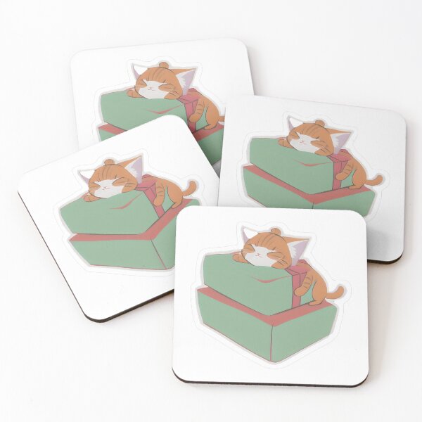 Item preview, Sleeping Orange Tabby on Mint Boxes designed and sold by For-Cat Studio.