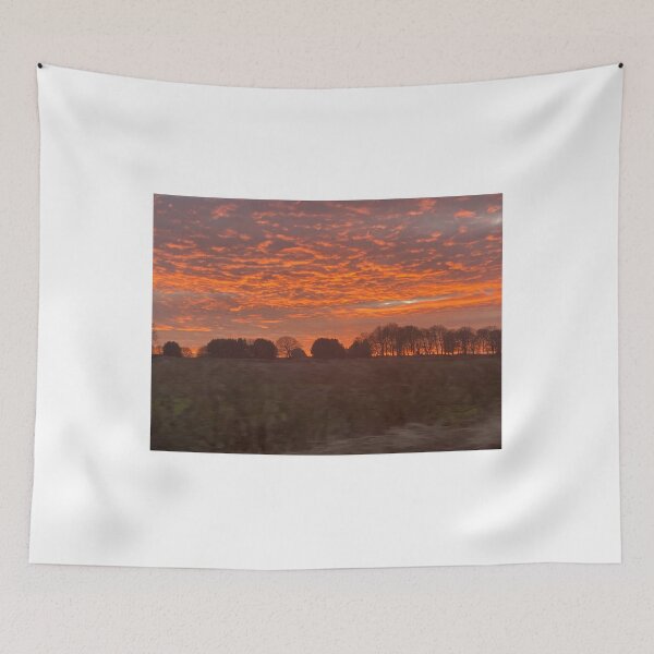 Item preview, Fiery Red Sunset Over Countryside designed and sold by Astute-Artio-Photography.
