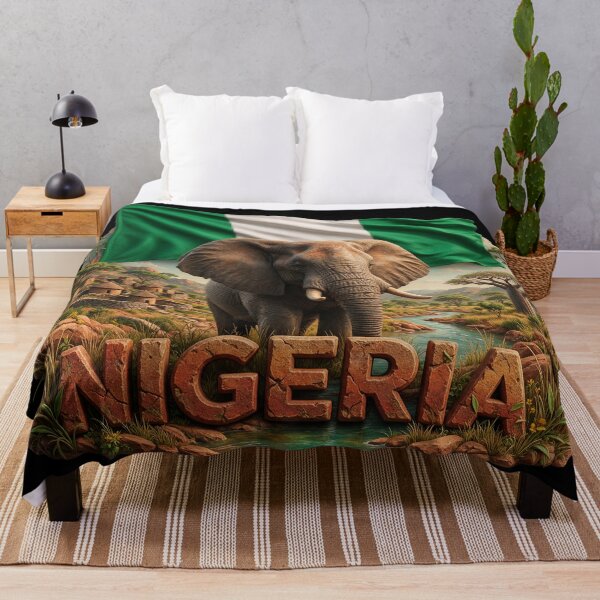 Item preview, Nigeria Heritage – Elephant & Yankari Savanna designed and sold by FlagX.