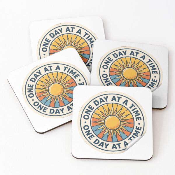 Item preview, One Day At A Time Retro Sun Badge designed and sold by AIG - Andrei Ilie Graphics.