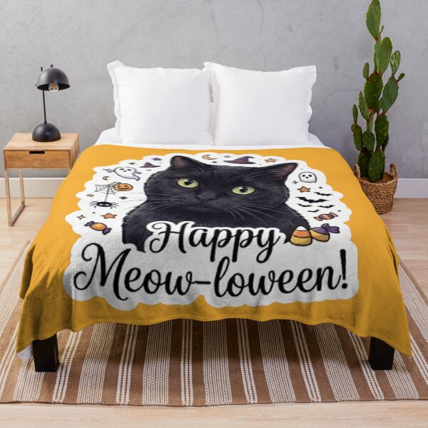 Item preview, Happy Meow-loween Cute Black Cat Witch Halloween 2 designed and sold by PetalsPaws.