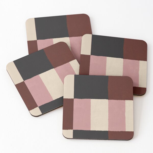 Item preview, Stripe and box block print - pink maroon and black designed and sold by moteemade.