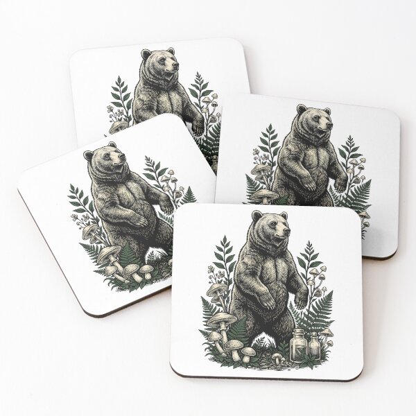 Item preview, Gothic Herbalist Bear Vintage Woodcut Botanical Wildlife Graphic Sweatshirt designed and sold by Thuzito.