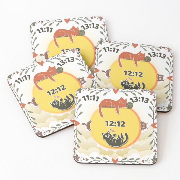 Item preview, Cute Cat Angel Numbers 12:12 Graphic - Cozy Cottagecore Art designed and sold by micarmy.