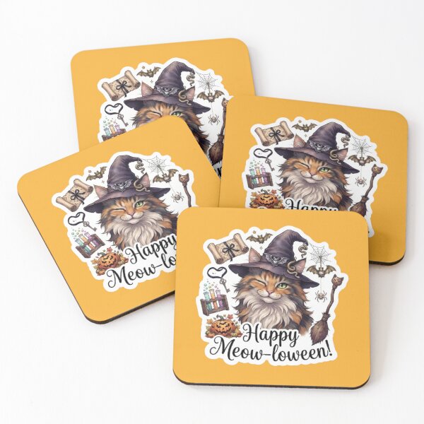Item preview, Happy Meow-loween Cute Black Cat Witch Halloween 3 designed and sold by PetalsPaws.