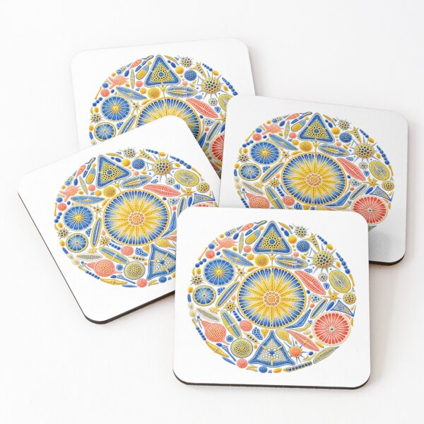 Item preview, Colorful Diatom Mosaic Microscopic Marine Life designed and sold by TeNovaStudio.