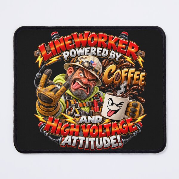 Item preview, Grumpy Lineman Powered by Coffee and Attitude designed and sold by JAR Designs and Development.