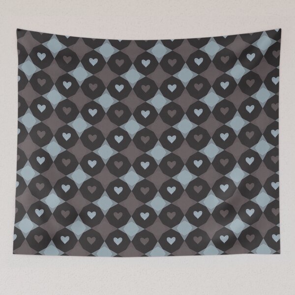 Item preview, Dark Checkered Hearts Seamless Pattern designed and sold by LaPolilladPapel.