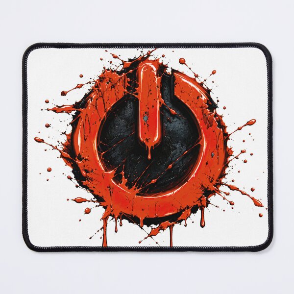 Item preview, Red Dripping Power Button Gamer Grunge Art designed and sold by Munib302.