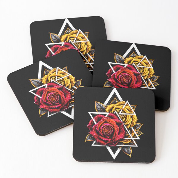 Item preview, Geometric Red And Gold Rose Dark Art designed and sold by Munib302.